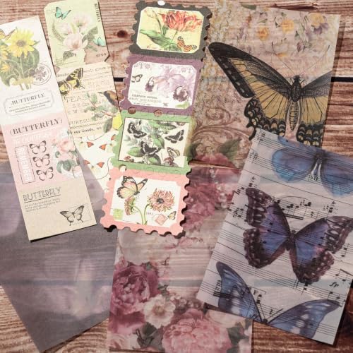 YagCu Butterfly Scrapbook Kit, Vintage Junk Journal Supplies - Image 7