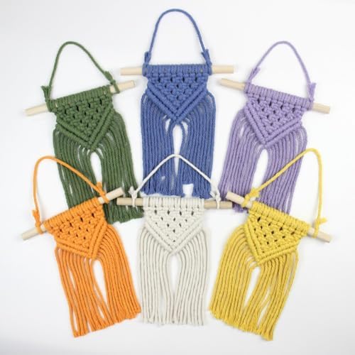 BUFANTL DIY Macrame Kit for Adults Beginners, 77 PCS Macrame Supplies with 9 Projects, 6 Colors Macrame Cord & Full Craft Materials, Great Gift Idea for Craft Lovers - Image 7