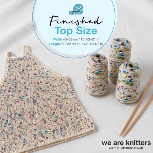 We Are Knitters Briolette Top Knitting Kit | Limited Edition DIY Knitting Kit for Women | Beginner-Friendly Top Kit with 3 Dancing Queen Opalite Cotton Yarn, Pattern & 1 Needles - Image 7