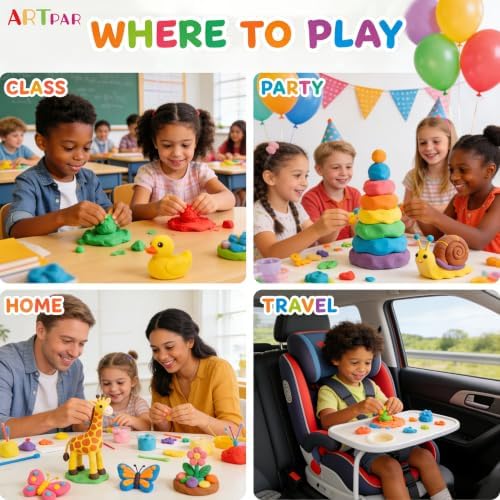 ARTPAR Air Dry Clay 102 Colors,Modeling Magic Clay for Kids Bulk Craft Kit - Image 6