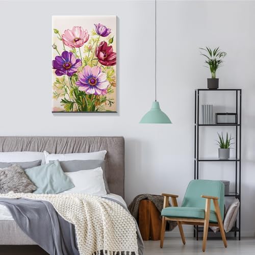 JOOZ Paint by Numbers Kit for Adults with Frame, Flowers, 8x12 Inch - Image 7