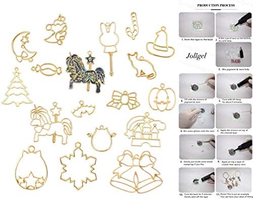 Transparent UV Epoxy Resin 250g + 72 Decorations + Portable UV Lamp Compact USB + 17 Open Back Bezels + Tweezers + 2 Tapes, Resin Jewelry Making Kit for Resin Crafts & Resin Coating & Making Pendants - Image 7