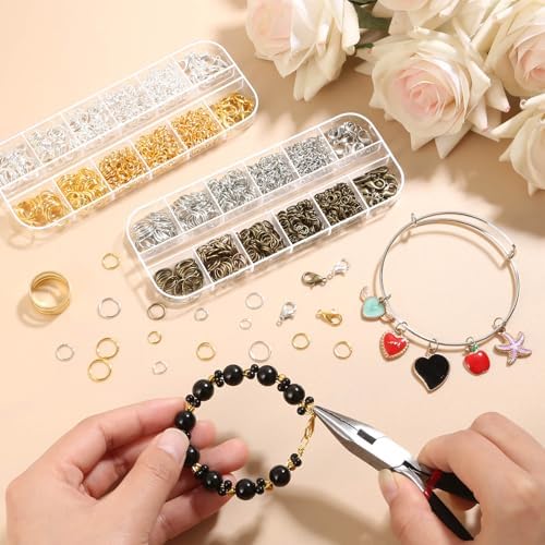 PAXCOO Jewelry Making Kit, 1260 Pcs Assorted Color Jump Rings & Lobster Clasps with Tools & Pliers for Necklace Repair - Image 7