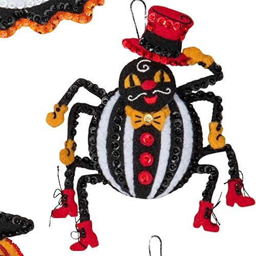 Bucilla 89276E Felt Applique Ornament Kit, Vintage Halloween, Set of 6 - Image 7