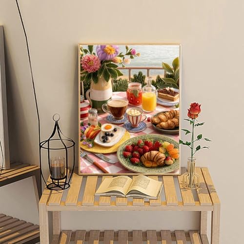 Jiqinsiye Adults Paint by Number Kits,Afternoon Tea Painting by Number Kits on Canvas,Large Color by Numbers Adult Watercolor Gifts for Friends Wall Decor - Image 7