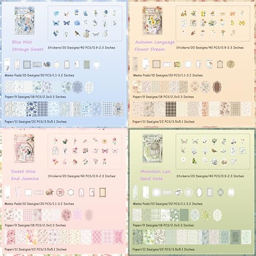 400Pcs Vintage Scrapbook Paper Floral Scrapbook Supplies Junk Journal Stickers Journaling Supplies for Bullet Journaling, Retro Crafts, Planner, Collage Card Album - Image 6