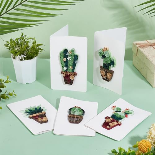 WEBEEDY Paper Quilling Kit 20 Sets DIY Cactus Card Quilling Kit with Paper Quilling Strips Tools and Supplies Greeting Card Making Kits for Adults Beginners DIY Handmade Home Room Wall Decor Gift - Image 7