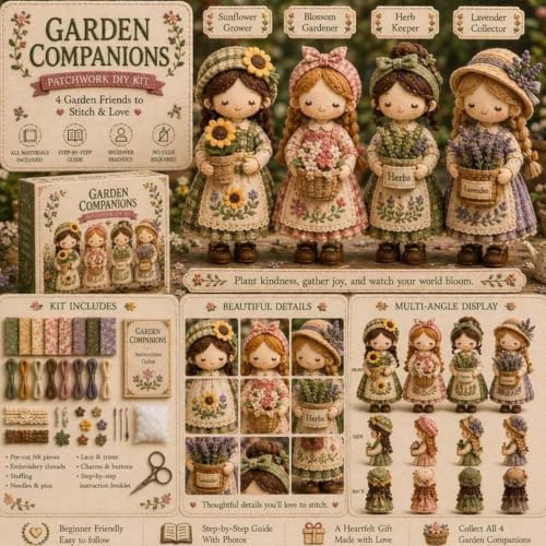 Patch Work DIY Kit - Beginner Sewing Set for Handmade Doll Decor - Image 7