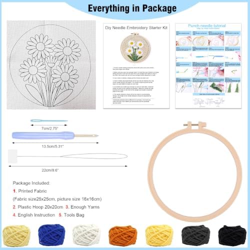 LACHLAND Punch Needle Kit Beginners Daisy Stitching Kit for Adults&Teens - Image 6
