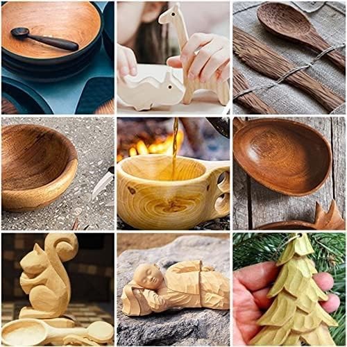 Wood Carving Kit,23pcs Wood Carving Tools with 4 Wood Carving Knives 6 Detail Knives 6 Basswood Blocks,Square Handle Design Whittling Kit DIY Hobbies for Beginners Adults Kids Hobby(NewSet2) - Image 7