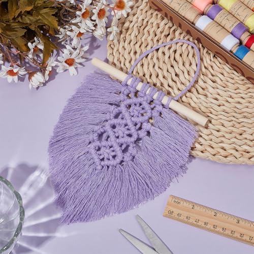 FREEBLOSS 6 Set DIY Macrame Leaf Wall Hanging Beginners Macrame Kit Leaf Woven Tapestry Feather Wall Hanging 6 Color DIY Macrame Kit for Adults Birthday Gift - Image 7