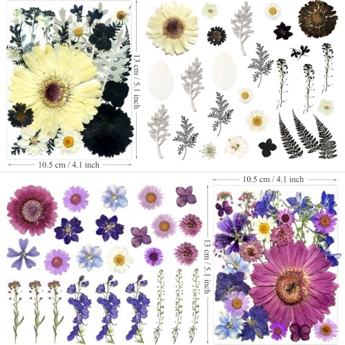 MIKIYA 106Pcs Big Dried Pressed Flowers for Resin, Assorted Real Natural Bulk Dry Floral Leaves for DIY Art Crafts, Epoxy Molds, Jewelry, Soap, Candle Making, Nails Decors - Image 6