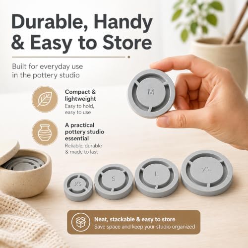 Pottery Foot Ring Tool,5 Pack Ceramic Base Aligner Press Template - Image 7