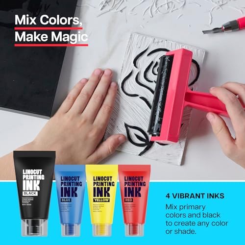 Linocut Printing Kit - Stamp Making Carving Tools - Crafts for Adults - Easter Unique Gifts - Teen Boy Gifts - Birthday Gift Ideas for Women - Hobbies DIY Kits for Adults, Boys, Girls, Women, Men - Image 7