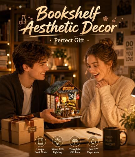 Book Nook Kit DIY Miniature House with LED Lights, 3D Wooden Puzzle Tavern for Adults, Mini Dollhouse Building Kit, Creative Home Decor Gift for Women & Men - Image 7