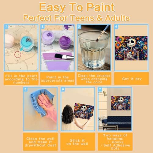 Halloween Framed Paint by Numbers Kits for Adults 12x16in with Wooden Easel - Image 7