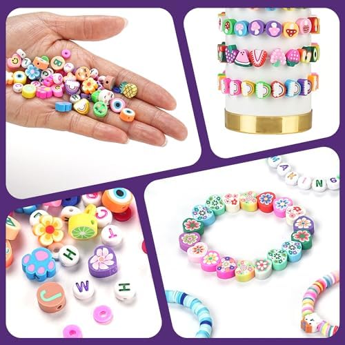 2300pcs Polymer Clay Beads Bracelet Making Kit with Colorful Letter Beads - Image 6