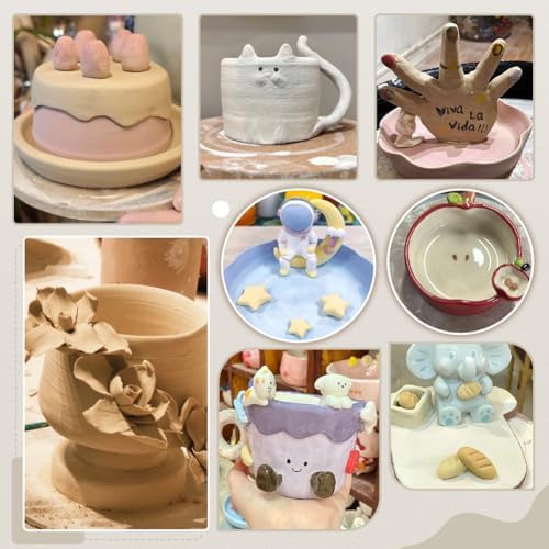 10 Colors Air Dry Clay 5.5lbs Natural Pottery Clay for Wheel Throwing Self Hardening Modeling Clays Natural Porcelain for Adults Beginners Advanced Sculptors Professional DIY Art Craft - Image 5