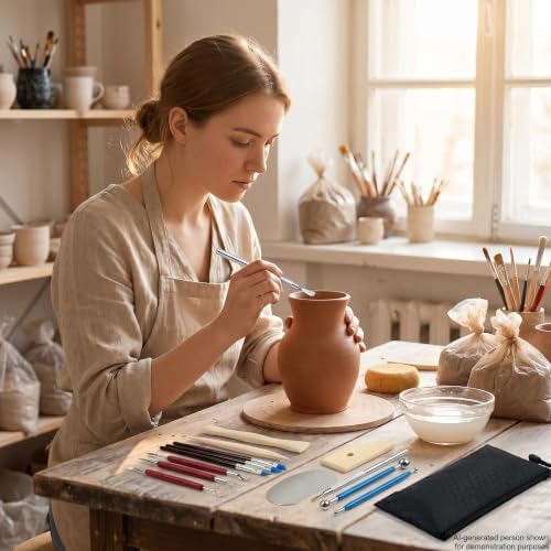 DaChihSheng 27 Pcs Clay Tools Kit Pottery Tools Polymer Clay Sculpting Tools Kit for Carving Air Dry Clay Tools Set for Adults Clay Sculpting Tools Ceramic Tools Graving Tools use for DIY Handicraft - Image 7
