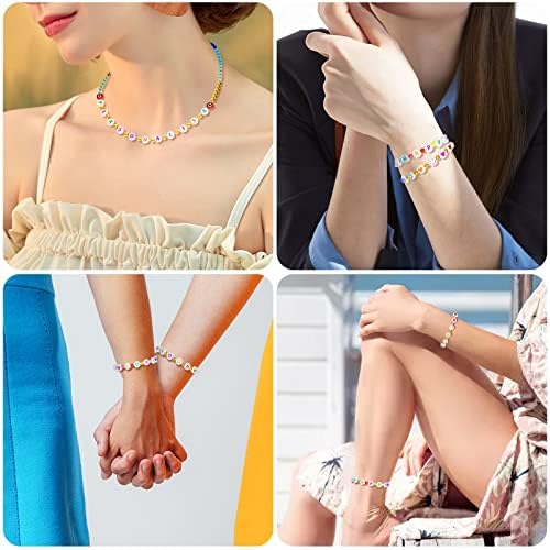 ARTDOT 1400 Pieces Letter Beads for Friendship Bracelets Making Kit, 28 Styles Assortment Jewelry Making Supplies Alphabet Beads Set with Cases Preppy Crafts Gifts, Multicolor White Box Packed - Image 7