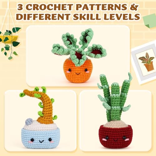 Crochetta Crochet Kit for Beginners, Beginner Crochet Kits for Adults with Step-by-Step Video Tutorials, DIY Knitting & Crocheting Craft Hobbies Supplies, Bonsai Tree Amigurumi(40%+ Yarn) - Image 6