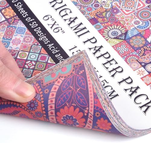 Origami Paper 50 Sheets, 6-Inch Square Double Sided Colored Craft Paper - Image 7