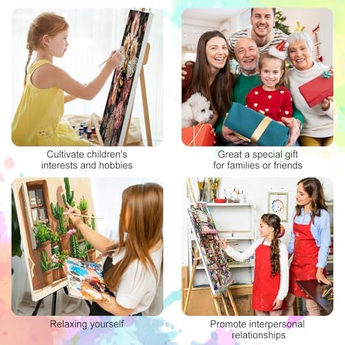 GEEHEIY Paint by Numbers Kit for Adults, Colorful Tulip Number Painting, 16 x 20 Inch - Image 7