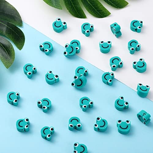 100pcs Frog Polymer Clay Spacer Beads for Women Jewelry Making DIY Bracelet Necklace Hair Clip Accessories (Frog) - Image 3
