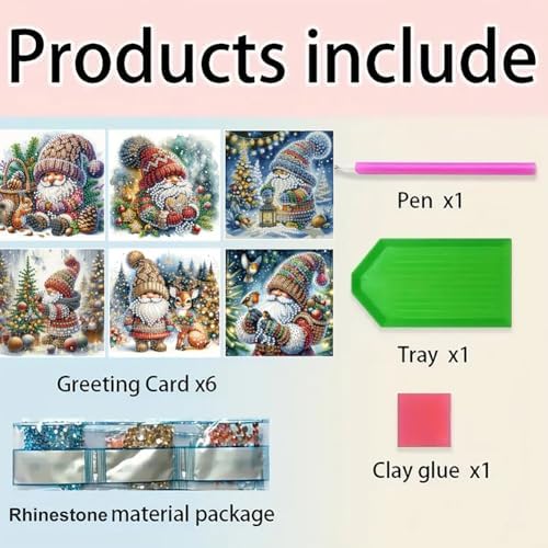 Diamond Art Greeting Cards Kit,Diamond Art Cards Special Shaped Diamond Painting Greeting Card Arts Crafts for Christmas Birthday Thanksgiving Day Holiday(B) (Style C) - Image 7
