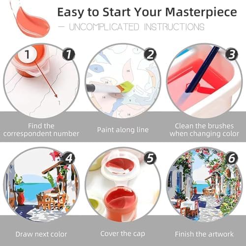 Canrichshop Vintage Boots Paint by Number Kits,Retro Disco Ball Paint by Numbers Kit for Adults Beginner Without Frame,Easy DIY Acrylic Painting for Canvas for Decor 16x20inch - Image 7