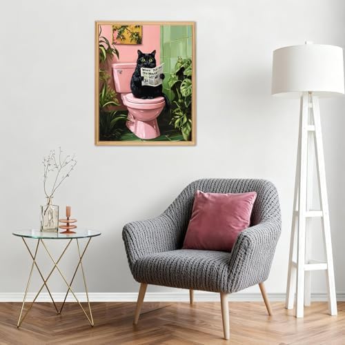 AIRDEA Cat Paint by Numbers for Adults Beginner,Cat on Toilet Painting by Number Kits on Canvas,Frameless,16x20in DIY Acrylic Painting,Home Wall Decor - Image 7