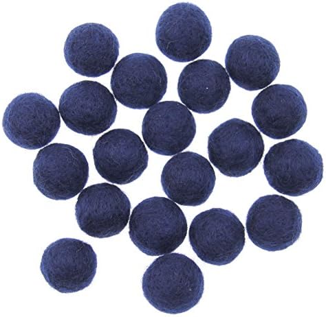 Zasy 30mm Needle Wool Felt Balls Foam Filled Wool Felt Pom Pom Home Decor DIY (Navy) - Image 3