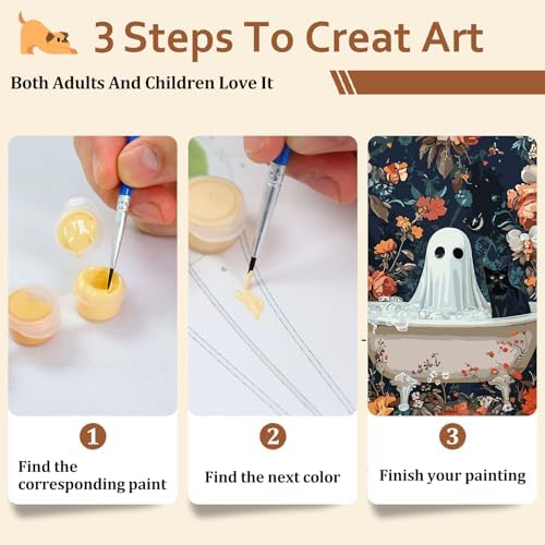 Reivworl Ghost Paint by Numbers Kit for Adults Beginner 16×20 inch - Image 7