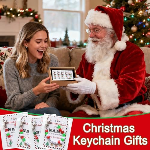 Tuhangcc 823 Pcs DIY Keychain Making Kit,Adjustable Letter Alphabet Beads Strings,Keychain Christmas Colors Pony Beads, 16 Charm Cards with Lobster Clasps & Strings for Christmas Favors - Image 7
