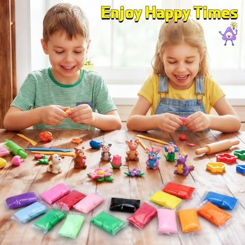 VioraWhite 72 Pcs 38oz Air Dry Clay Bulk Modeling Clay,15 Colors - Image 6