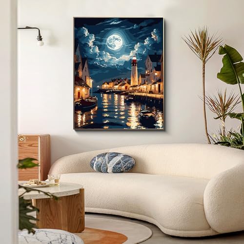PRASIO Paint by Numbers Kit for Adults Beginner, Landscape Adult Paint by Number Kits on Canvas, DIY Acrylic Watercolor Oil Paint by Number for Adults for Home Decor Gift 16x20 Inch - Image 7