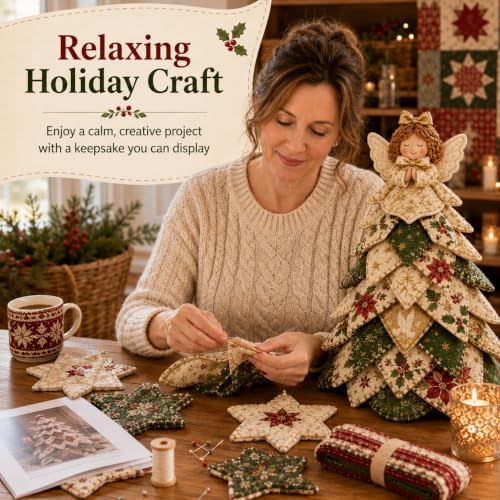 2026 New Christmas & Halloween DIY Quilted Fabric Tree Kit, 3D Layered Sewing Craft Set for Beginners, Christmas Tree Quilt Kit, Handmade Tabletop Holiday Decor, Gift for Craft Lover - Image 7
