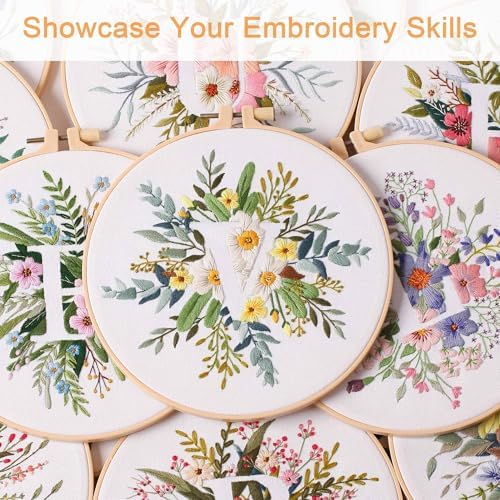 Harimau Letter Pattern V Embroidery Kit for Adult Beginners, Complete Starter Pack with 1 Hoop, Needles, Instruction Guide & Embroidery Stitch Video Tutorials - Image 7