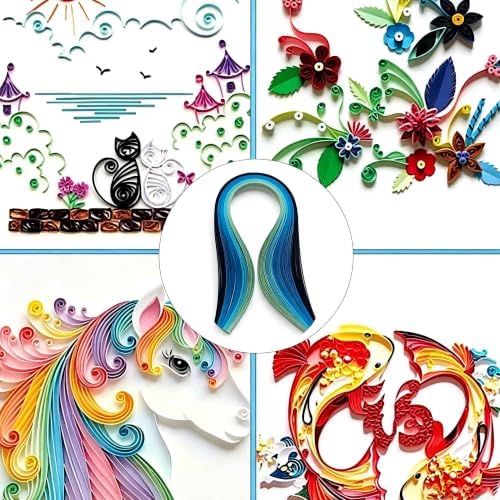Anphly 9 Sets 7mm Width 39cm Length Multi-Color Paper Quilling Strips, 900 Strips 43 Colors Premium Craft Paper Set for Card Making, Scrapbooking and DIY Art Projects - Image 7