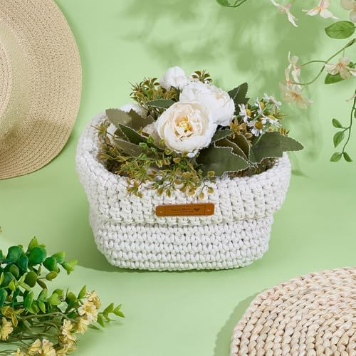 FREEBLOSS DIY Crochet Basket Kit for Beginners with Instruction Square Cardboard Crocheting Basket Crochet Basket Craft Supplies for Holiday Activities Desktop Storage - Image 5
