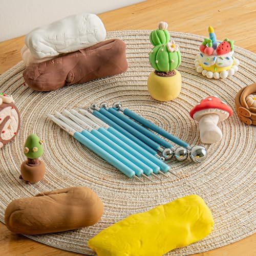 EUOCENK 11PCS Silicone Clay Sculpting Tool, Ball Stylus Clay Tools, Clay Shaper & Sculpter Brushes for Dotting, Painting Mandalas, Embossing, Nail Art, Polymer, Pottery Crafts, Rhinestone, Rock - Image 6