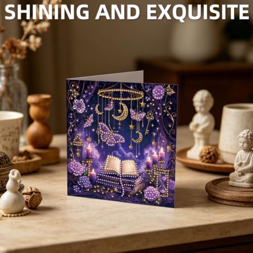 LAKEQUILL DIY Diamond Art Painting Greeting Kit, 12 Pieces, Creative Craft Set,Dark Academy - Image 7