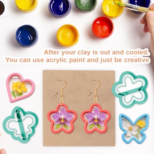 14Pcs Nature Theme Polymer Clay Cutters Set, Clay Earrings Cutters Polymer Jewelry Cutter for Earrings Making DIY Craft Supplies - Image 7
