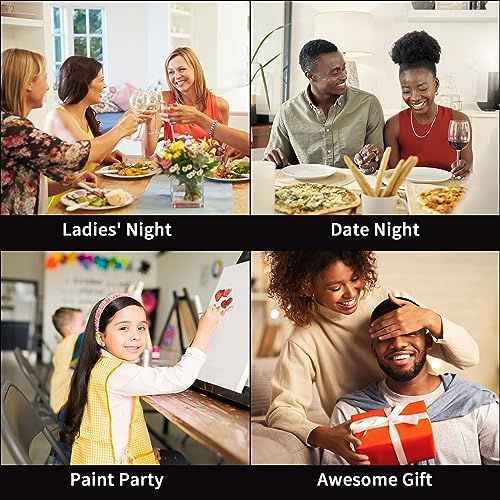 VOCHIC 4 Pack Sip and Paint Kit, Pre Drawn Canvas for Painting for Adults, Girls Night, Couples Painting Kit Date Night Games with Pictures to Paint Starry Sky Party Supplies (8 x 10 in) - Image 6