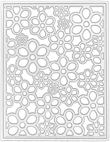 3D Frame Cutting Dies Background Dies Cut Grid Flowers Metal Stencils for Card Making Album Arts DIY Craft Embossing Template Scrapbooking Album Decor (Covered with Flowers-14x10.9cm) - Image 7