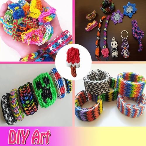Loom Rubber Band Refill, White & Red & Dark Blue 900 Pcs. - Image 7
