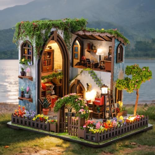 Roroom 3D Puzzles for Adults, Garden Pavilion Cofe Book Nook Kit with LED - Image 7