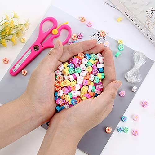 100pcs Mixed Polymer Clay 10mm Spacer Beads for Women Jewelry Making DIY Bracelet Necklace Hair Clip Accessories (Flower) - Image 7