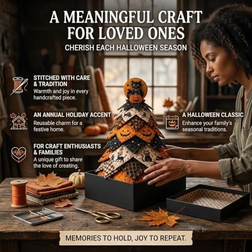 HZSprance DIY Quilted Christmas Tree Kit –3D Fabric Patchwork Kit(BlackD) - Image 7