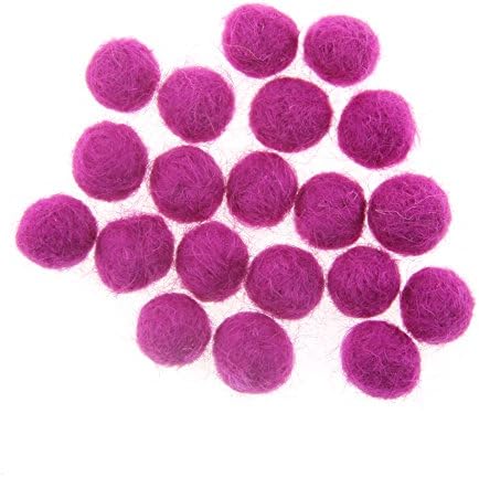 Needle Felt Balls Pure Wool Beads Dry Felted Balls 15mm Handmade DIY Crafts 20pcs (Darker Pink) - Image 3